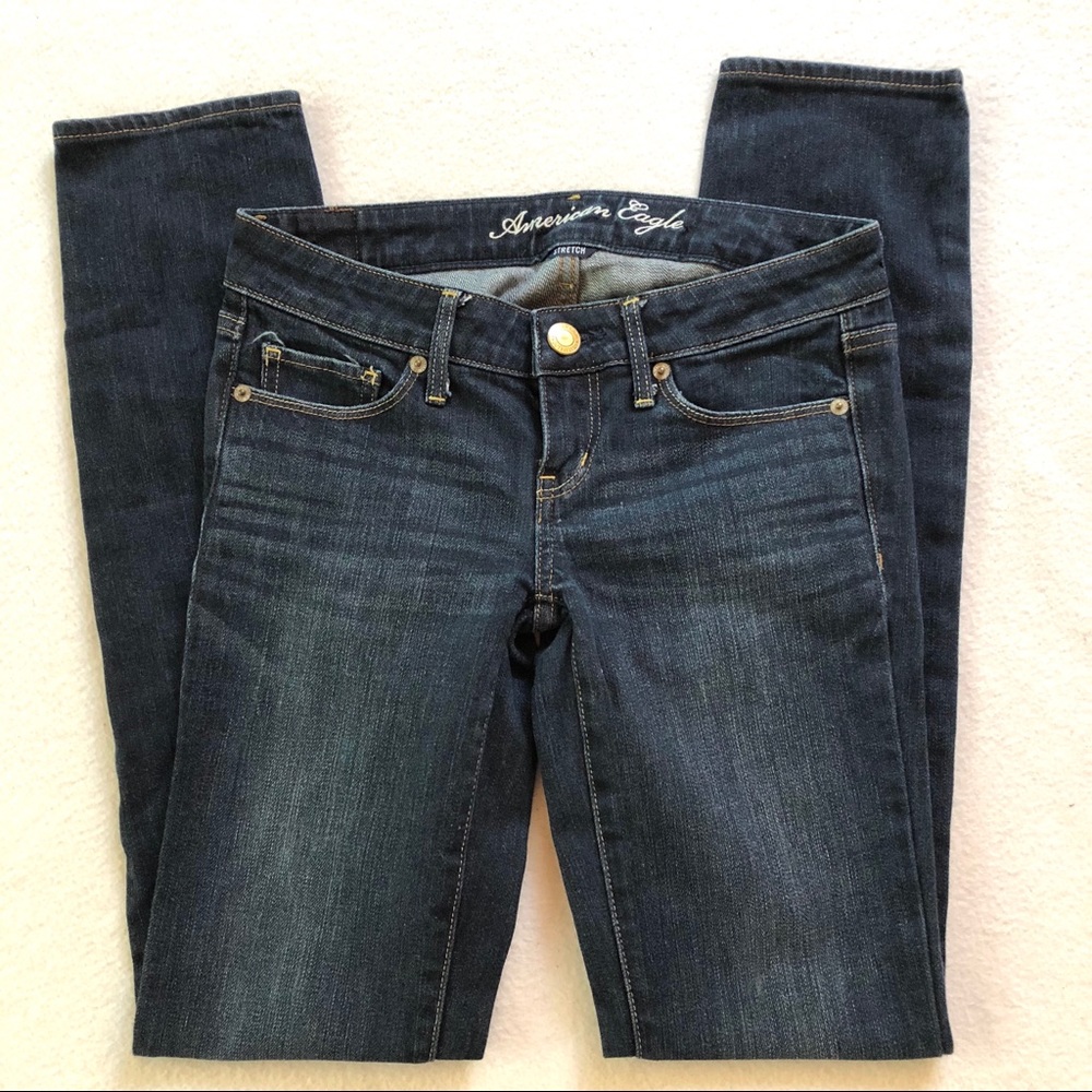 American Eagle Denim AEO Dark Wash Skinny Stretch Jeans Size 0